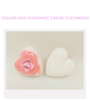 Bombes de bain en forme de cœur colorées, biologiques, de luxe, avec étiquette personnalisée OEM, aux ingrédients naturels, pour une utilisation en spa à domicile, cadeau relaxant