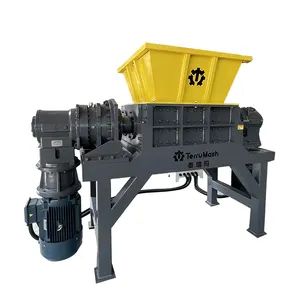 Automatic Waste Pallet Waste Pe Pp Hdpe Metal Double Shaft Shredder Machine For Hard Plastic Car And Tire