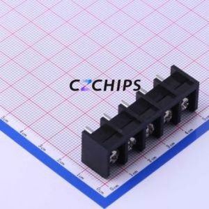 DBT50-9.5-5P-BK-P Barrier Terminal Block Through hole Component (THT),P=9.5mm Connector Three Sides 9.5mm 1x5P Straight Pin - Product Image 2