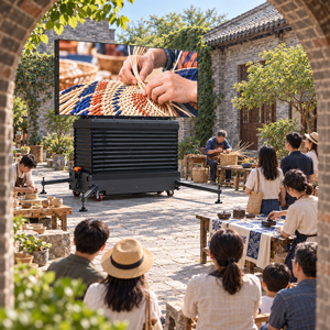 Écran LED extérieur grand format P4 sur roues, résistant au vent, panneau publicitaire réutilisable pour événements de divertissement en plein air, festivals et carnavals. - Product Image 5