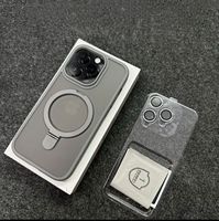 Coque de téléphone mate compatible avec support magnétique pour 17 Pro, en PC, finition mate, style Ins, avec protection d'objectif, pour 16 Pro