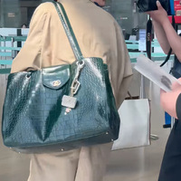 Nouveau Sac Fourre-tout Femme 2026 en PU Imperméable Motif Crocodile, Style Célébrité, Grande Capacité, Polyvalent, Tendance Été