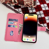 Avec lanière Portefeuille de Noël Flip Leather Mobile Phone Case pour Iphone 17 Pro Max 17 Air 16 Plus