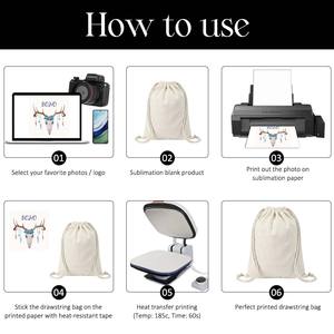 Bolsa de Lona de Algodón Sublimable con Cordón, 30x40cm, Imprimible por Ambos Lados, Personalizable para Gimnasio, Viajes y Compras - Product Image 6