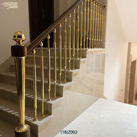 Balustrades en laiton Carola de style minimaliste moderne, montées au sol, finition noir/or A/laiton antique, hauteur 950 mm