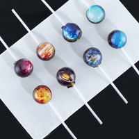 Sucettes de bonbons durs à saveur de fruits, 3d, galaxie étoilée, ciel, étoile, espace, planète, confiserie