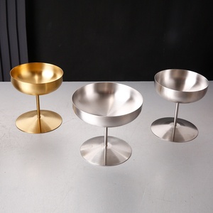 Bol à <span class=keywords><strong>glace</strong></span> en acier inoxydable avec pied, incassable, pour yaourt, salade, fruits, fête, mariage, verre à martini, coupe à dessert - Product Image 3