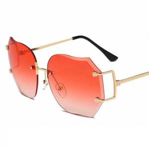 Gafas de Sol de Cristal Extra Grandes para Mujer, Estilo Retro, con Lentes Degradados Naranjas, Montura Espejo sin Marco, Protección UV400, 2019 - Product Image 6