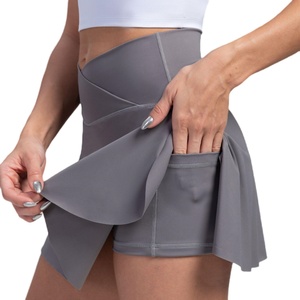 Shorts de sport 2-en-1 pour femme, taille haute, légers, respirants, durables, avec poche pour téléphone, haute visibilité, pour le tennis, la course et le golf - Product Image 3