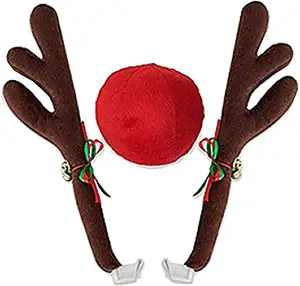 Hot selling customized Christmas Car decoration Rudolph reindeer jingle three-piece set car accessories for girls