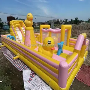 Забавный интерактивный открытый и закрытый Прокат коммерческий красочный надувной замок с препятствиями для детей