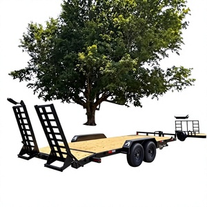 Remolque de equipo de servicio pesado Clean de 83 x 20 pies, 14K, 20 pies de largo, con rampas de 24 pulgadas de ancho, plataforma plana de doble eje para transporte de maquinaria - Product Image 1