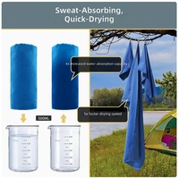 Serviette de plage unie absorbante à séchage rapide en microfibre, serviette de bain portable double face en polaire pour natation et fitness 200 g/m²