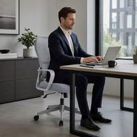 Chaise de bureau pivotante de luxe à dossier haut, ergonomique en maille, pour cadre, gaming et personnel, design moderne