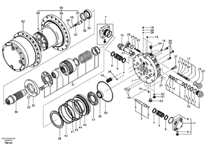 มอเตอร์ขับเคลื่อนสำหรับรถขุด VOLVO EC140 EC140B รุ่น GM21VA-A SA1143-01060 SA7117-30011 SA1143-01112 อะไหล่แท้ - Product Image 4