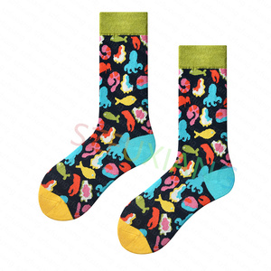 Calcetines de algodón Happy moda sueca color dibujos animados lindo gato flor <span class=keywords><strong>medias</strong></span> de media pantorrilla para Mujeres Hombres - Product Image 6