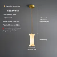 Lustre d'escalier en albâtre espagnol, petit modèle, pour villa auto-construite, coin d'escalier, salon, lampe décorative entièrement en cuivre
