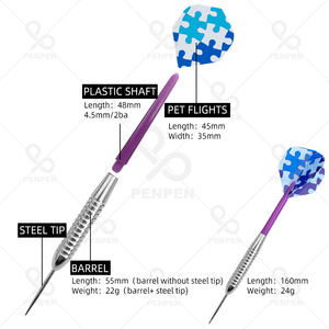 مجموعة سهام من الفولاذ المقاوم للصدأ بوزن 24 جرام من مصنع PENPEN، طراز 15703001، جودة عالية ومتينة مع تغليف قابل للتخصيص، سهام للاعبين - Product Image 3