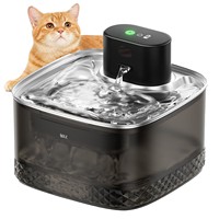 Fontaine à eau pour animaux de compagnie intelligente à circulation automatique, 2,2 L, en acier inoxydable, étanche, avec affichage LCD et recharge intelligente