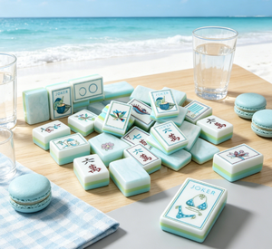 <span class=keywords><strong>Jeu</strong></span> de tuiles de mahjong en acrylique nautique perlé |   <span class=keywords><strong>Jeu</strong></span> de divertissement portable au design moderne - Product Image 2