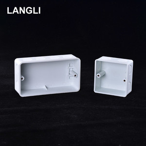 Manufacturer Electrical Plastic Fireproof Pvc Surface Mount Wall Mounting 2 Gang Back Switch Box Junction Box