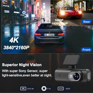 <span class=keywords><strong>Cam</strong></span>éra embarquée intelligente avec vision nocturne supérieure 4K, enregistreur WIFI haut de gamme, commande vocale, <span class=keywords><strong>cam</strong></span>éra embarquée intelligente avec WIFI double bande - Product Image 4