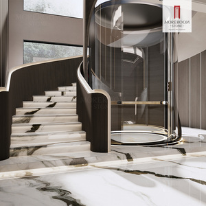 Dalles de carrelage grand format en marbre blanc Panda, pierre de porcelaine, modernes et classiques, antidérapantes, pour <span class=keywords><strong>intérieur</strong></span>, avec accents en <span class=keywords><strong>brique</strong></span> réfractaire et isolation thermique - Product Image 4