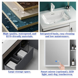 Lavabo <span class=keywords><strong>con</strong></span> juego de gabinete, tocador de baño chino para el hogar, botiquín de Metal pequeño, dorado <span class=keywords><strong>con</strong></span> <span class=keywords><strong>espejo</strong></span> <span class=keywords><strong>empotrado</strong></span> <span class=keywords><strong>con</strong></span> luz Led de potencia - Product Image 2