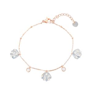 Fashion Charm <b>Bracelet</b> 316L Stainless Steel PVD Gold Plating Sustainable Resistant Shell Design With Pearls And <b>Crystals</b> - Product Image 2