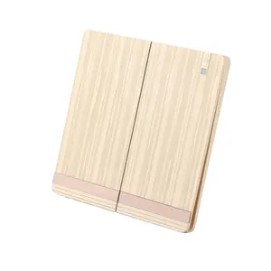 Good quality wholesale exquisite Wood grain panel industrial modern electric push button light switch