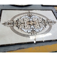 Mosaïque de marbre incrustée au jet d'eau pour tapis de sol, design royal, pour hall d'entrée intérieur, carrelage de sol en marbre incrusté