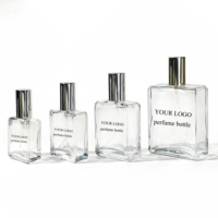 Flacon de parfum en verre rectangulaire de luxe, atomiseur de pulvérisation, emballage cosmétique personnalisé, fabricant, 20 ml, 30 ml, 50 ml, 100 ml