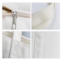 Sac fourre-tout en toile personnalisable avec codes couleur Pantone, multi-poches, fermeture éclair, impression sérigraphique, OEM pris en charge, MOQ 50