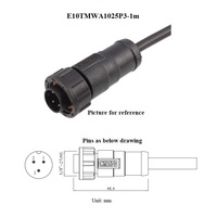 5/8 E10 2 3 4 5 6 7 8 B2 B3 B4 broches étanche Ip67 connecteur câble fileté mâle droit surmoulé prise d'accouplement