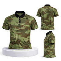 Polo de Golf con Estampado de Camuflaje, Moderno, de Alta Calidad, Transpirable, de Secado Rápido, que Absorbe la Humedad, con Logotipo Bordado Personalizado
