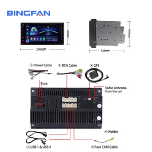 Đầu CD xe hơi đa năng tích hợp GPS, Wifi, nghe nhạc cho Toyota/Corolla/Auris/Fortuner/Estima/Vios/Innova, hỗ trợ <span class=keywords><strong>Bluetooth</strong></span> và Wifi - Product Image 4