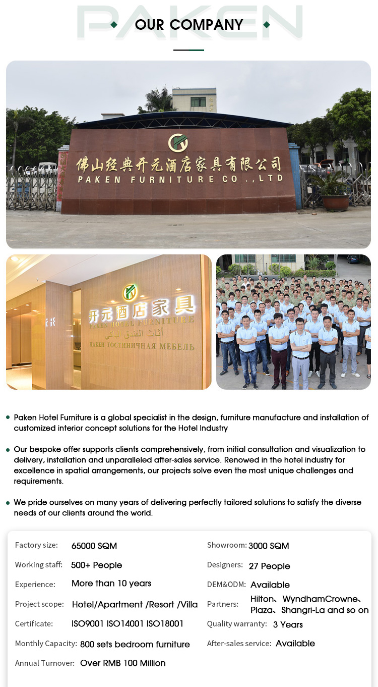Foshan Custom Made Modern 5 Star Hotel Project Room Bedroom Suite Fixed Furniture Sets