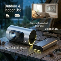Projecteur Android 1080P L10 alimenté par une batterie externe, projecteur intelligent compatible Android 14, prise en charge 4K, projecteur de logo, extérieur