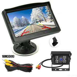 Iposter Car Rear View Kit 5 "Monitor + 18 LED IR đảo ngược sao lưu máy ảnh 12-24V xe tải RV - Product Image 1