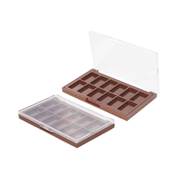 Boîte d'emballage cosmétique transparente en plastique, très vendue, avec couvercle pour fard à joues et palette de fards à paupières
