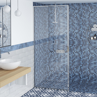 Élégant chrome 3/8 po. Panneaux de paroi de douche en verre trempé de sécurité pour salle de bain