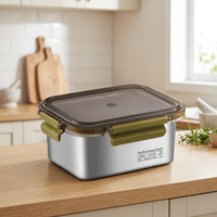 Boîte à lunch en acier inoxydable 304, conteneur de stockage alimentaire pour pique-nique, réfrigérateur, congélateur, conservation de la fraîcheur, portable, cadeau