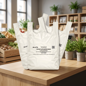 Ukhi Brand <b>Compostable</b> T-Shirt <b>Bags</b> PE Biodegradable Digital Printing Heat Seal Customizable Business Shopping - Product Image 3
