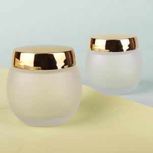 Pot cosmétique vide en verre pour gommage corporel, crème visage, forme boule, avec couvercles ronds, capacités personnalisées 1.7, 2, 4, 5, 8, 11 oz - Product Image 4