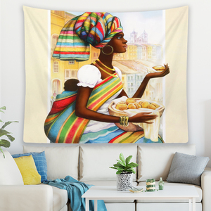 <span class=keywords><strong>Tapisserie</strong></span> murale en polyester 100% imperméable personnalisée à imprimé numérique de style africain pour la décoration de la maison - Product Image 5