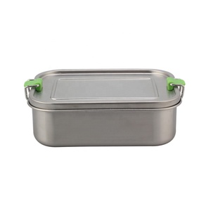 Stainless Steel <b>Lunch</b> <b>Box</b> With Metal Clip Latch <b>Leakproof</b> Bento Food Container Custom Logo - Product Image 4