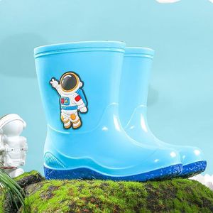 Bottes de pluie pour enfants avec doublure en coton, bottes chaudes pour étudiants, chaussures en caoutchouc imperméables - Product Image 3