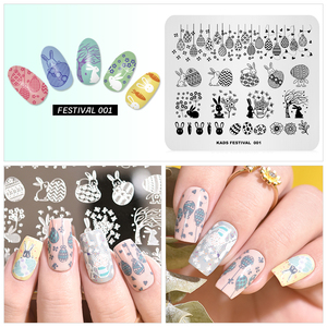 Plaque de tamponnage rectangulaire pour ongles en acier inoxydable, 15 motifs, pour transfert de gel, idéale pour les fêtes et festivals - Product Image 1