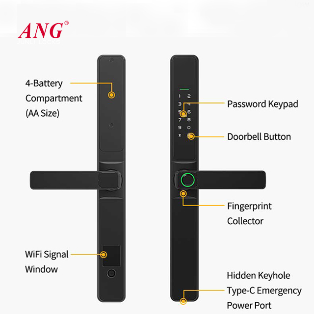 ANG Smart Card Electronic Door Lock 3585 Mortise Ttlock Fingerprint Password Waterproof Glass Door Lock · image 6