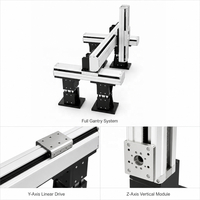 Système de mouvement linéaire XYZ à 3 axes en aluminium avec moteur à engrenages pour machine de gravure, système de portique robotisé, précision de 0,02 mm